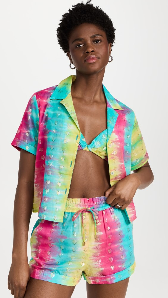 Saylor Ximena Rainbow Tie Dye Shorts Set | Shopbop | Shopbop