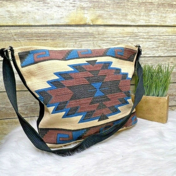 El Paso Saddle Blanket Native American Boho Western Cotton Shoulder Bag Purse | Poshmark