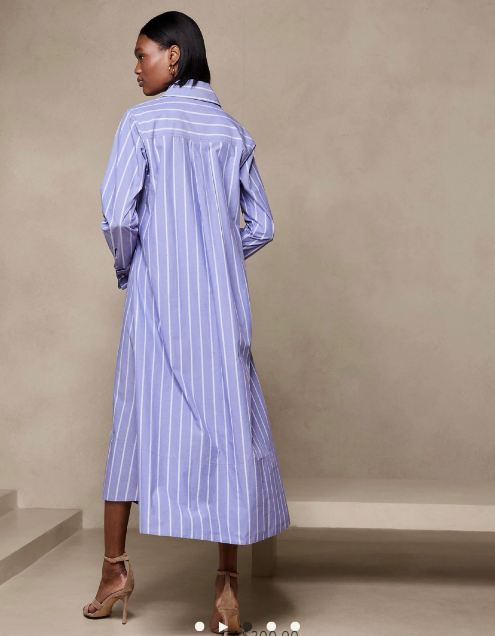 Striped midi dress, button up dress, shirt dress. 

#LTKSeasonal #LTKworkwear #LTKsalealert