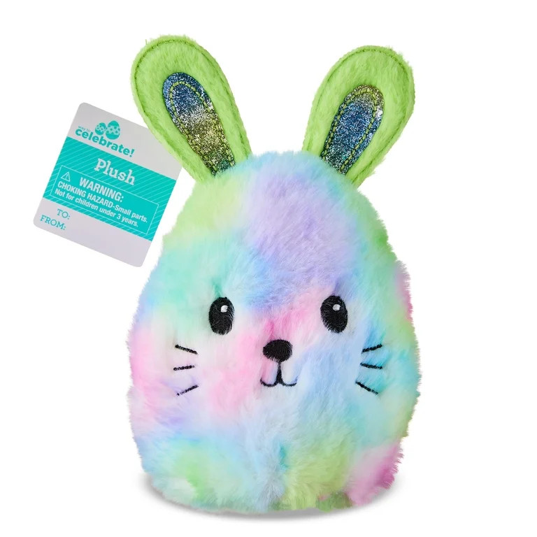 Oval Bunny Plush, Multicolor, 8", Easter by Way To Celebrate | Walmart (US)