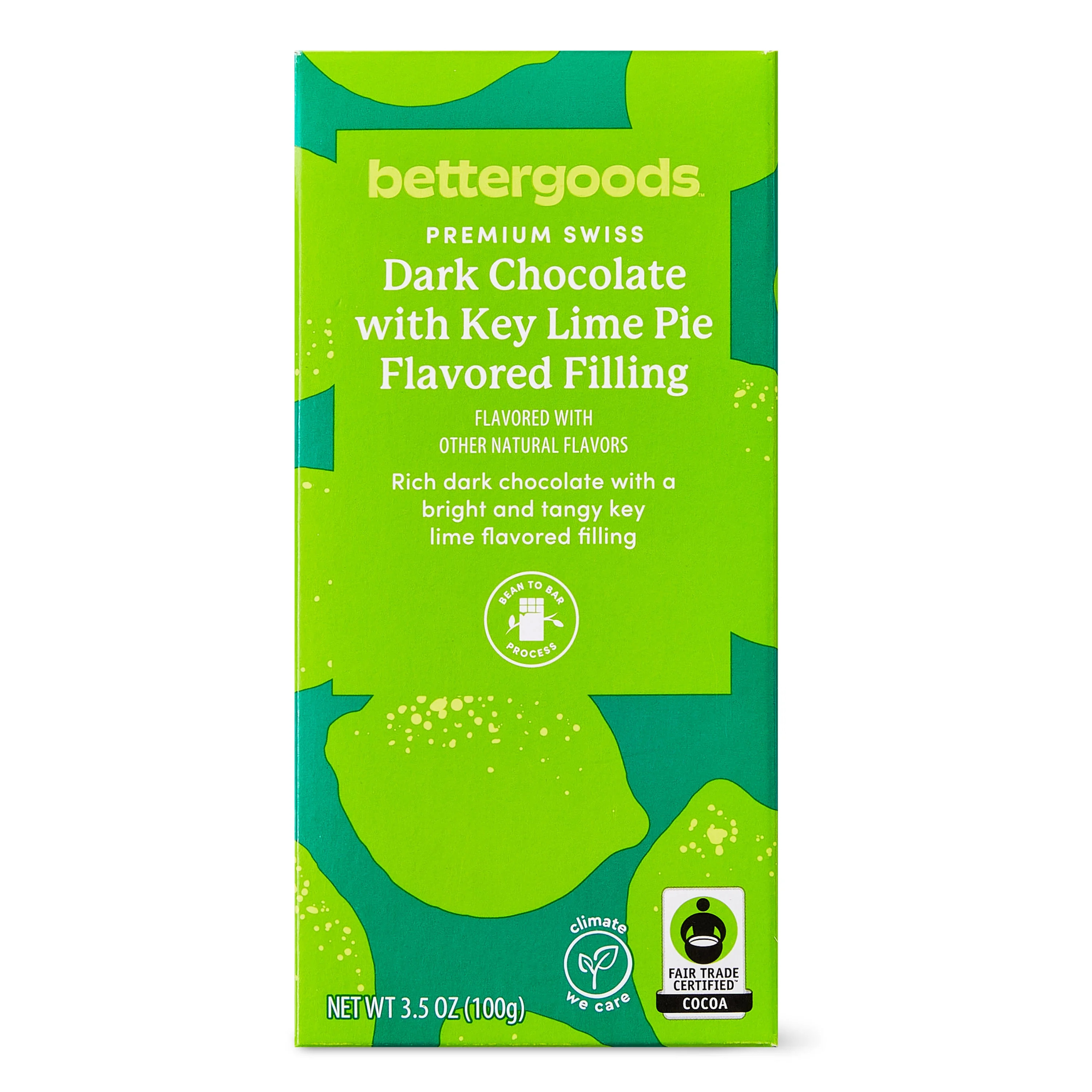 bettergoods Premium Swiss Dark Chocolate Bar with Key Lime Pie Flavored Filling, 3.5 oz - Walmart... | Walmart (US)