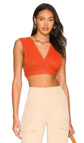 Reza Wrap Top in Rust | Revolve Clothing (Global)