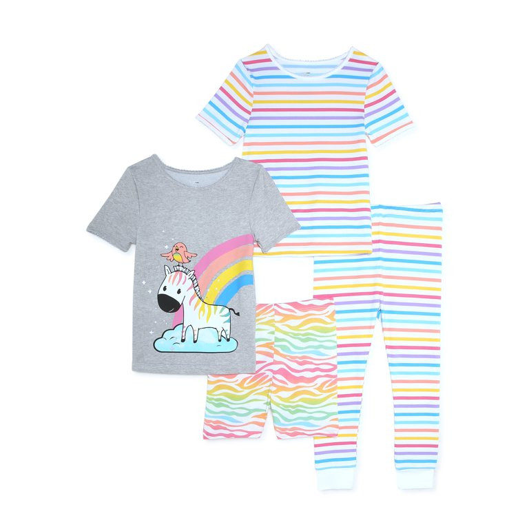 Cozy Jams Baby and Toddler Girls' Yummy Knit Snug Fit Pajama Set, 4-Piece, Sizes 12 Months-5T | Walmart (US)