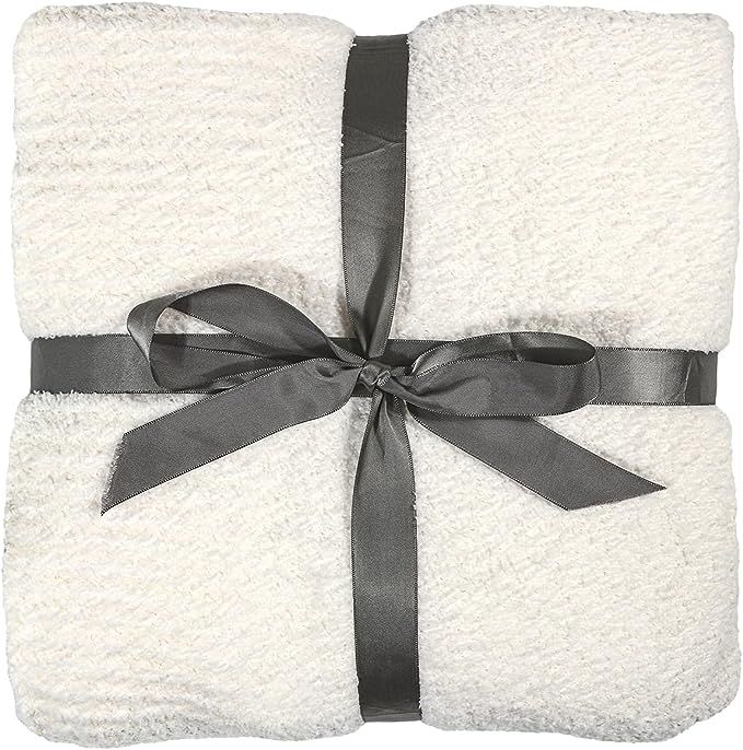 Cream Knit Throw Blanket Fluffy Super Soft Blankets for Couch Lightweight Cozy Warm Blankets and ... | Amazon (US)