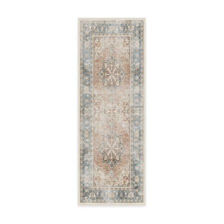 Ruggable Kamran Machine Washable Traditional Vintage Runner 2.5 x 7 Coral | Walmart (US)