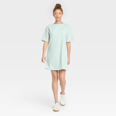 Women's Elbow Sleeve Knit T-Shirt Dress - A New Day™ | Target