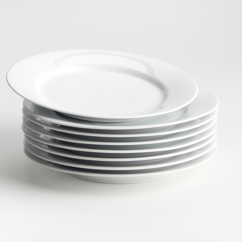 Aspen Rimmed Dinner Plates 10.5", Set of Eight + Reviews | Crate & Barrel | Crate & Barrel