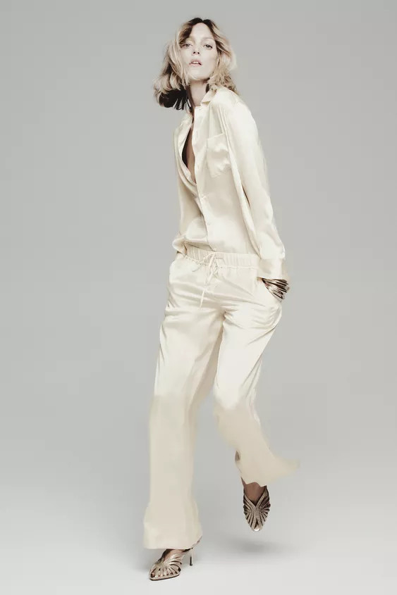 ZW COLLECTION 100% SILK PYJAMA TROUSERS | Zara UK