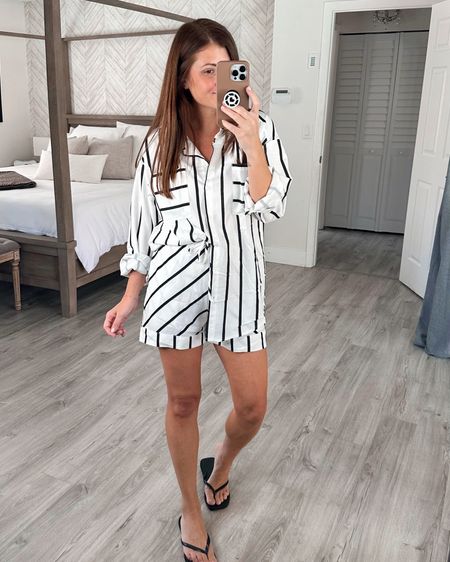 This striped set is the cutest! Comes in a few color options and I’m wearing a small! Would be a cute cover up as well! 

#LTKFindsUnder50 #LTKStyleTip #LTKOver40