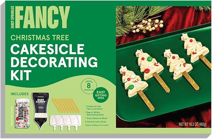 Fancy Sprinkles Gift Ready Limited Edition Holiday Christmas Tree Cakesicle Decorating Kit with M... | Amazon (US)