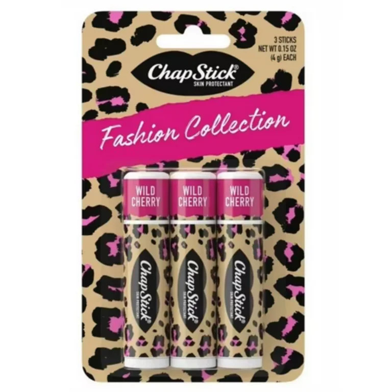 ChapStick Fashion Collection Leopard Lip Balm, Wild Cherry Flavored, 0.15 oz, 3 Pack | Walmart (US)