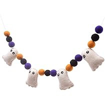 Glaciart One Felt Balls + Ghosts Garland - Easy to Hang Halloween Party Banner Decoration - 100% New | Amazon (US)