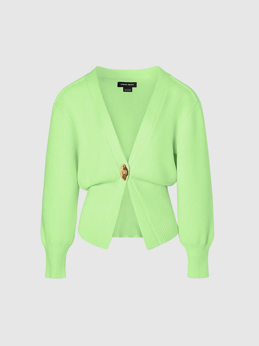 V-Neck Knitted Cardigan | Urban Revivo