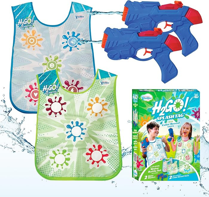 H2GO! Splash Tag 2-Player Water Battle Game with Color Reveal Vests - Includes 2 Blasters & 2 Wat... | Amazon (US)