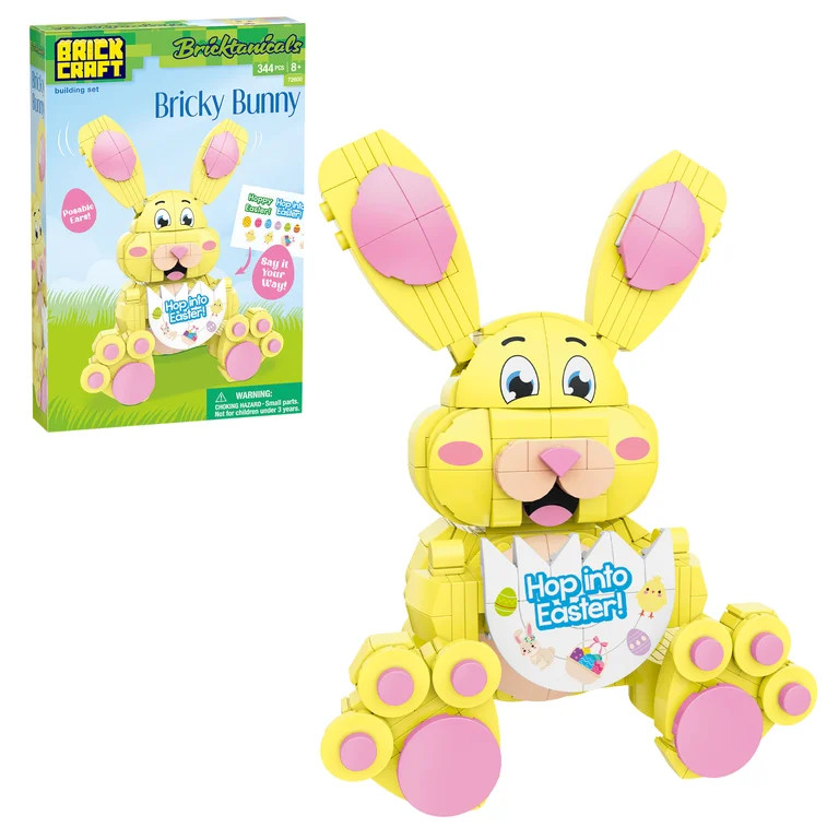 Brickcraft Bricktanicals Bricky Bunny Building Kit - Easter Bunny Toy, Customizable Stickers, Col... | Walmart (US)