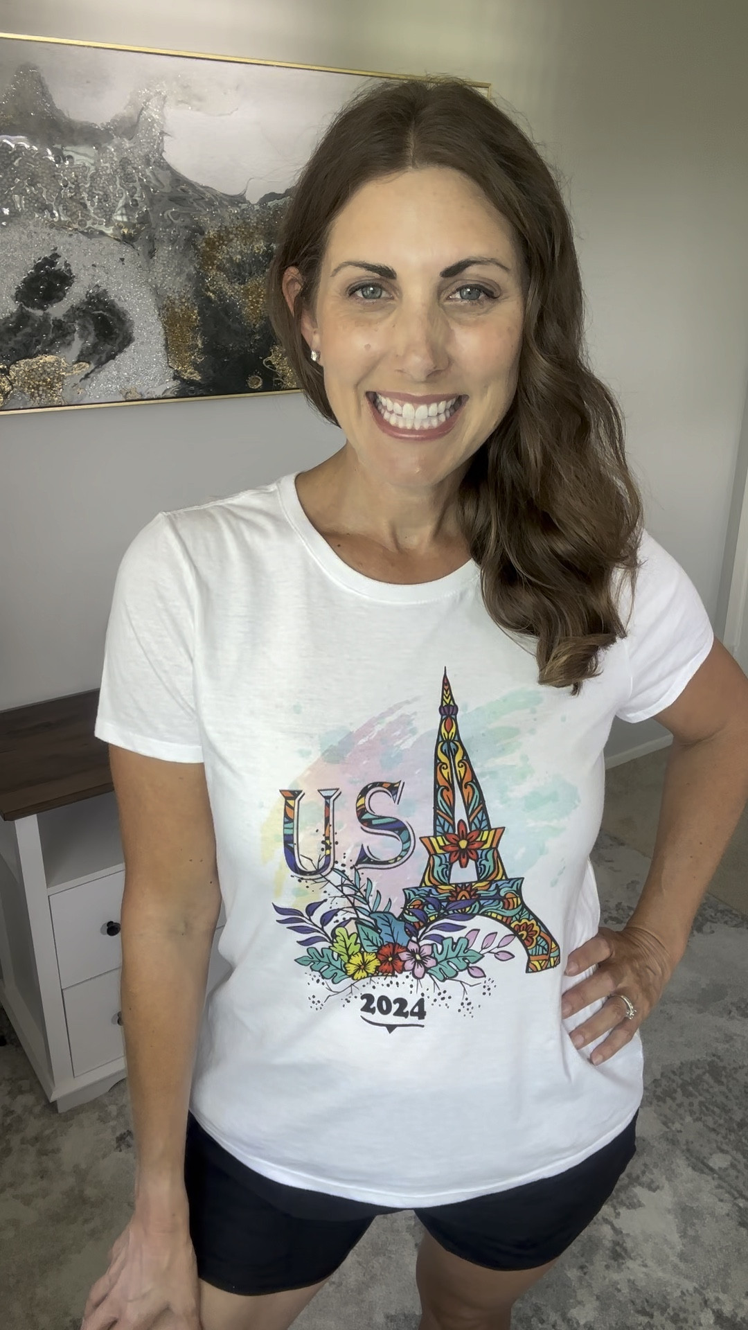Cutest team USA Paris Summer Olympics shirt! Fits true to size

#LTKSeasonal #LTKVideo #LTKFindsUnder50