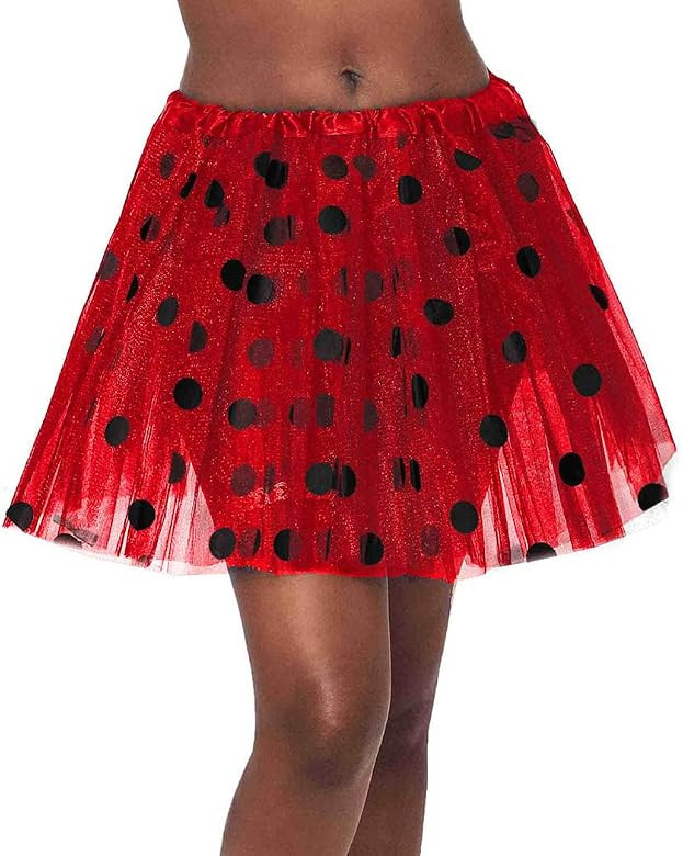 RELBCY Polka Dot Tutu Skirt Layered Tulle Tutu Ballet Dance Tutus Princess Party Dress Skirt for ... | Amazon (US)