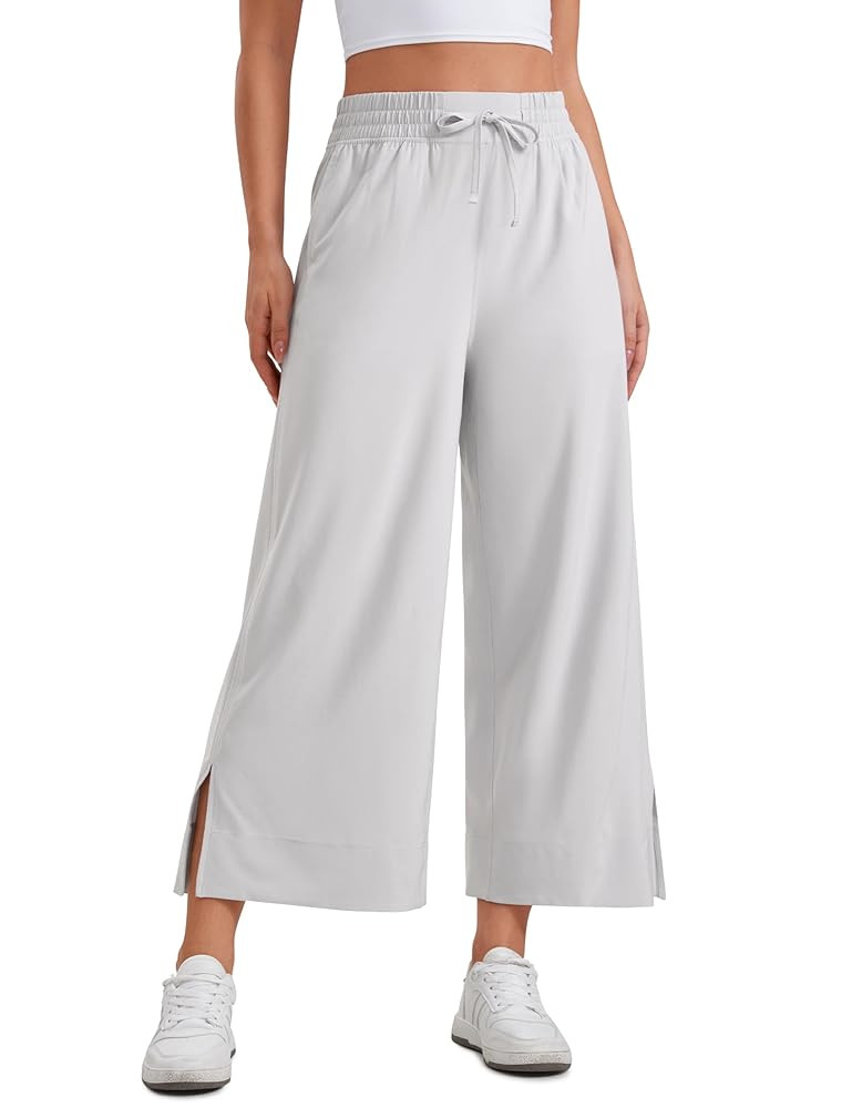 CRZ YOGA Lightweight Wide Leg Cropped Pants for Women 25" High Waisted Loose Casual Lounge Travel... | Amazon (US)