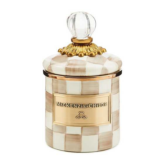 Mocha Check Mini Canister | MacKenzie-Childs