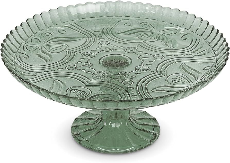 Amici Home Flower Footed Glass Cake Stand | Round Vintage Style Cake Plate | Serving Platter for ... | Amazon (US)