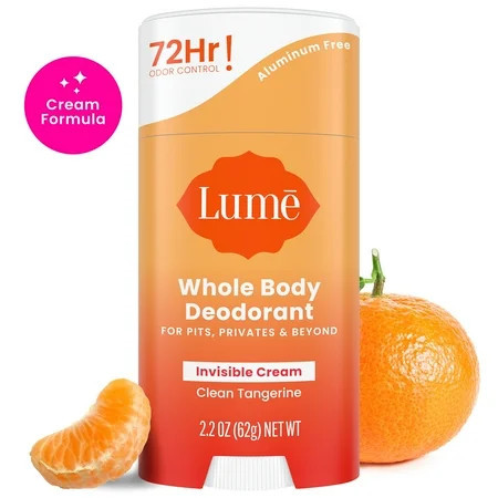 Lume Whole Body Women’s Deodorant - Invisible Cream Stick - Aluminum Free - Clean Tangerine - 2.2oz | Walmart (US)