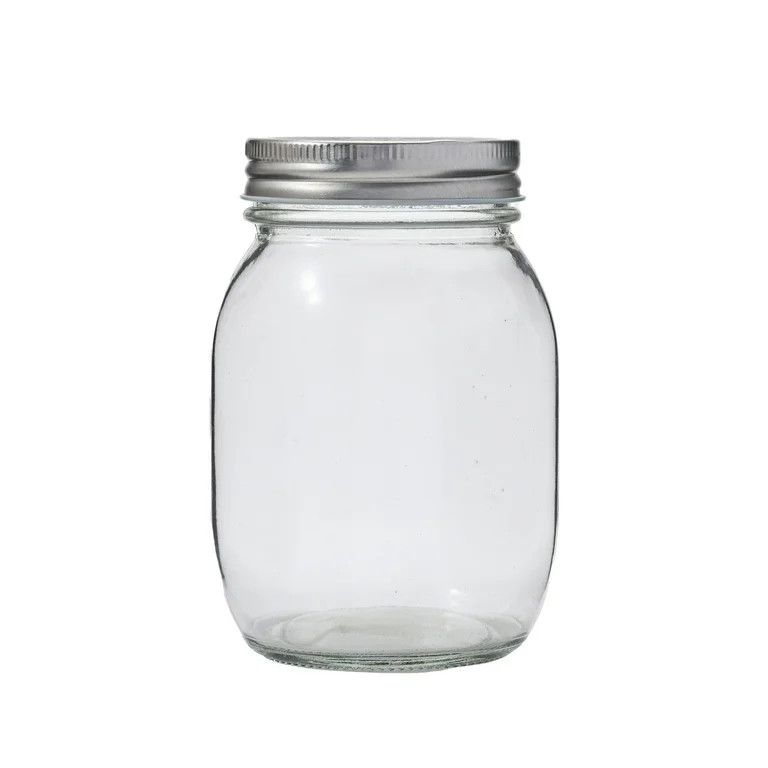 Plaid Surface Glass Mason Jar, 16 oz | Walmart (US)