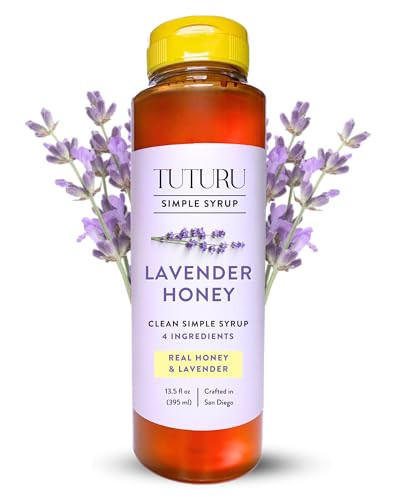 Lavender Honey Simple Syrup for Coffee, Cocktails, Tea, Matcha - Clean Simple Syrup with Real Lavender & Honey - 13.5 oz | Amazon (US)