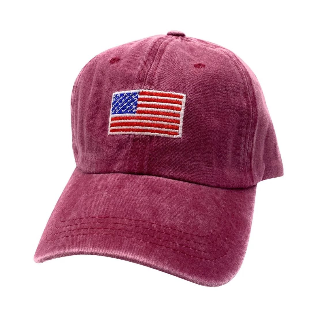 Empire Cove Washed USA Flag Cotton Baseball Dad Caps Patriotic Hats Vintage Burgundy | Walmart (US)