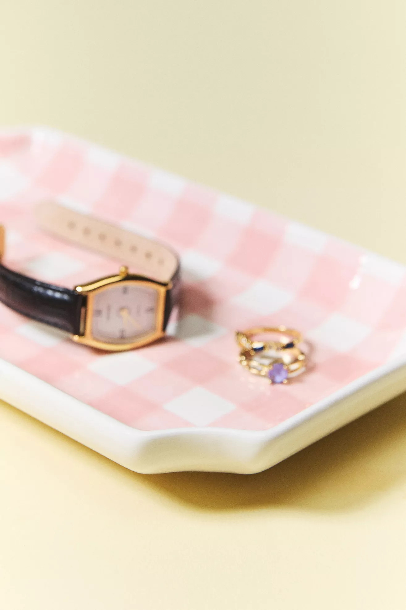 Ruby Clay Gingham Tray | Anthropologie (US)