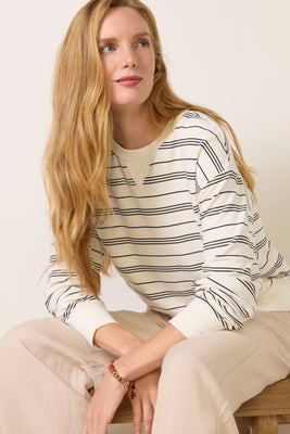 Z SUPPLY Women's Stand Out Stripe Sweatshirt, Size XS, Cloud White | Evereve