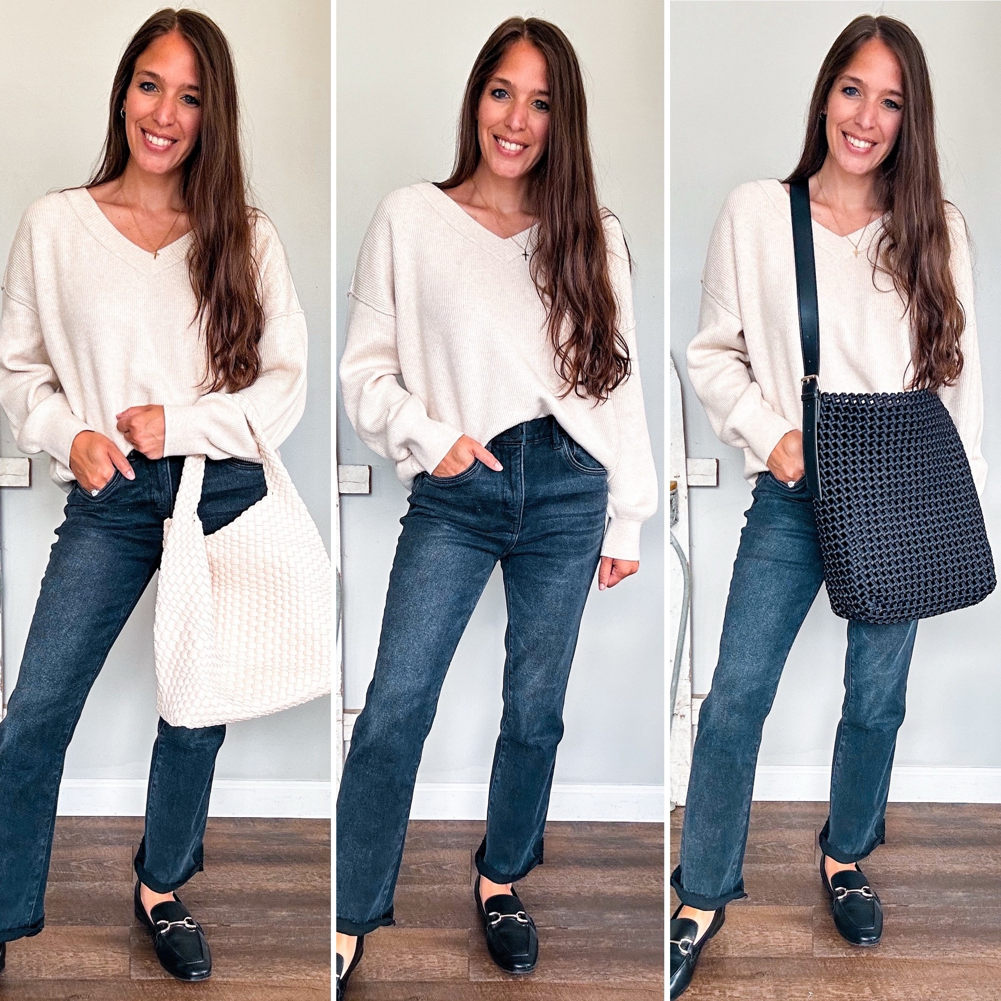 Loving these vegan leather bags! Made from recycled material! Use code: CHMB15 for 15% off! So many beautiful bags to choose from! 

Which bag is your favorite ❤️ 

Sweater XS 
Black denim tts petite 
Black loafer tts 

#LTKStyleTip #LTKSaleAlert #LTKItBag