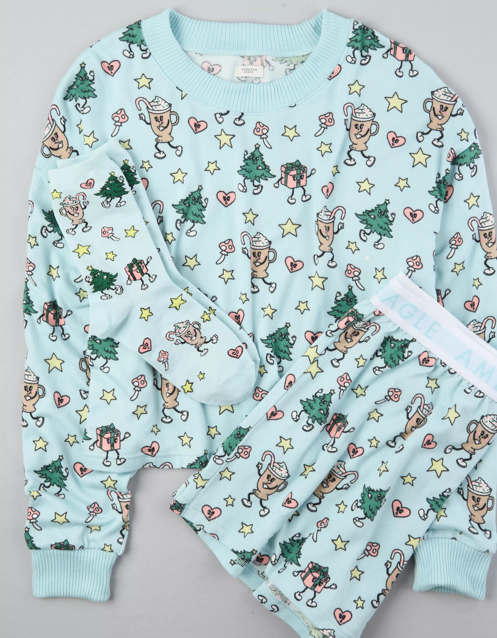 AE Festive Plush PJ Set | American Eagle Outfitters (US & CA)