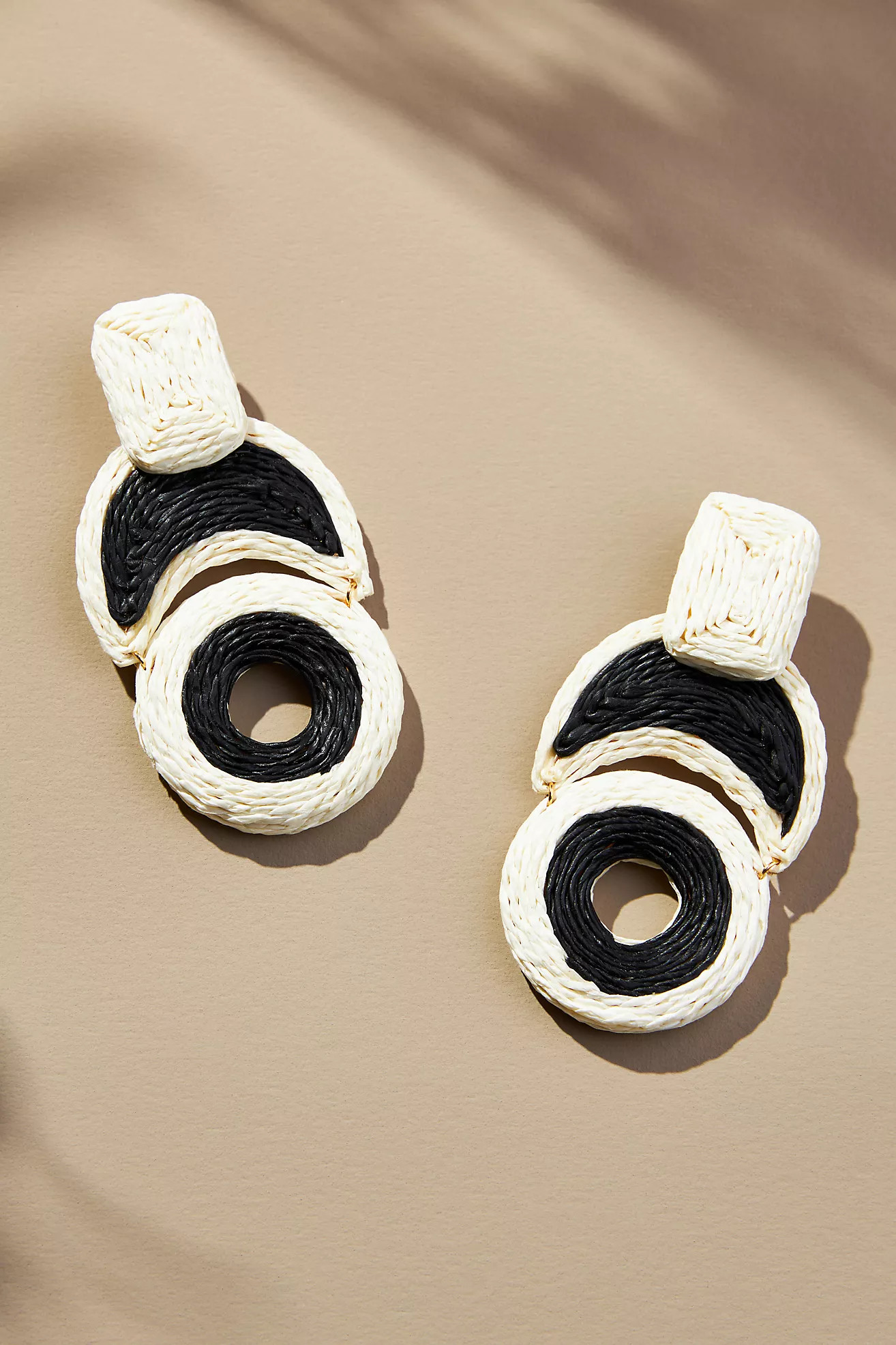Raffia Geometric Drop Earrings | Anthropologie (US)