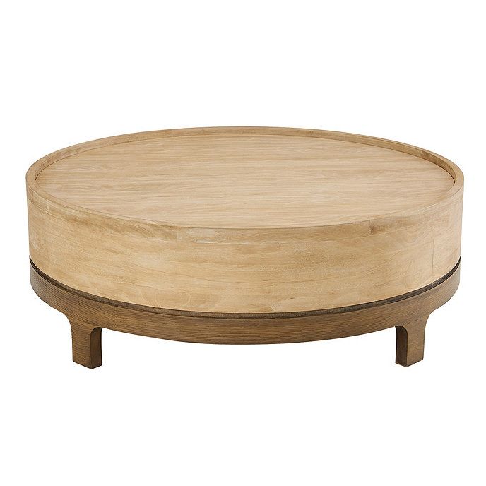 West Coffee Table Round Wooden Drum | Ballard Designs, Inc.