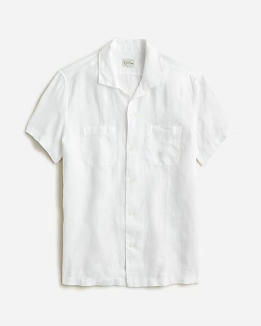 Short-sleeve camp-collar shirt in Irish linen | J.Crew US