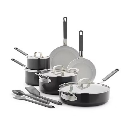 Bobby Flay Ceramic Non-Stick 13-pc. Cookware Set, One Size, Gray | JCPenney