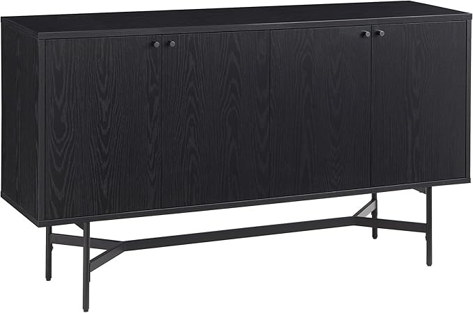 Henn&Hart 58" Wide Rectangular Buffet Table in Black, for Home, Living Room, Bedroom, Entertainme... | Amazon (US)