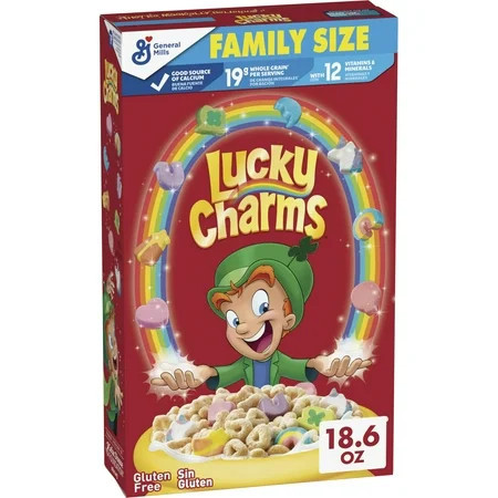 Lucky Charms Gluten Free Marshmallow Cereal, Family Size 18.6 oz | Walmart (US)