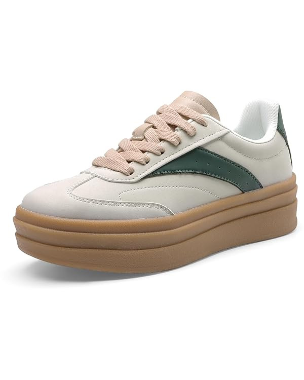 DREAM PAIRS Women's Platform Sneakers Walking Val Tennis Lace-Up Comfortable Casual Fashion Sneak... | Amazon (US)