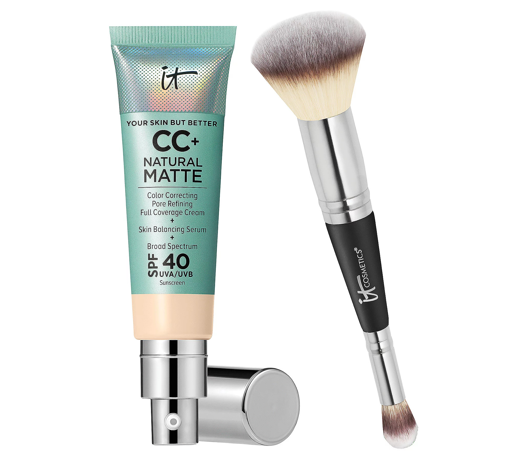 IT Cosmetics CC+ Natural Matte with Heavenly Luxe Brush | QVC