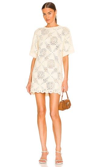 Kathan Crochet Mini Dress in Ivory | Revolve Clothing (Global)