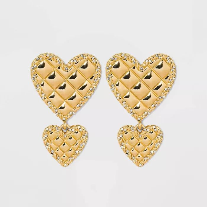 SUGARFIX by BaubleBar Quilted Heart Drop Earrings - Gold | Target