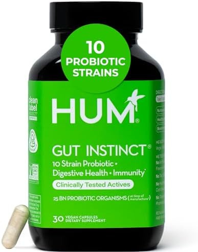 HUM Gut Instinct Daily Probiotics for Women and Men, Digestive Health, Lactobacillus, Bifidobacte... | Amazon (US)
