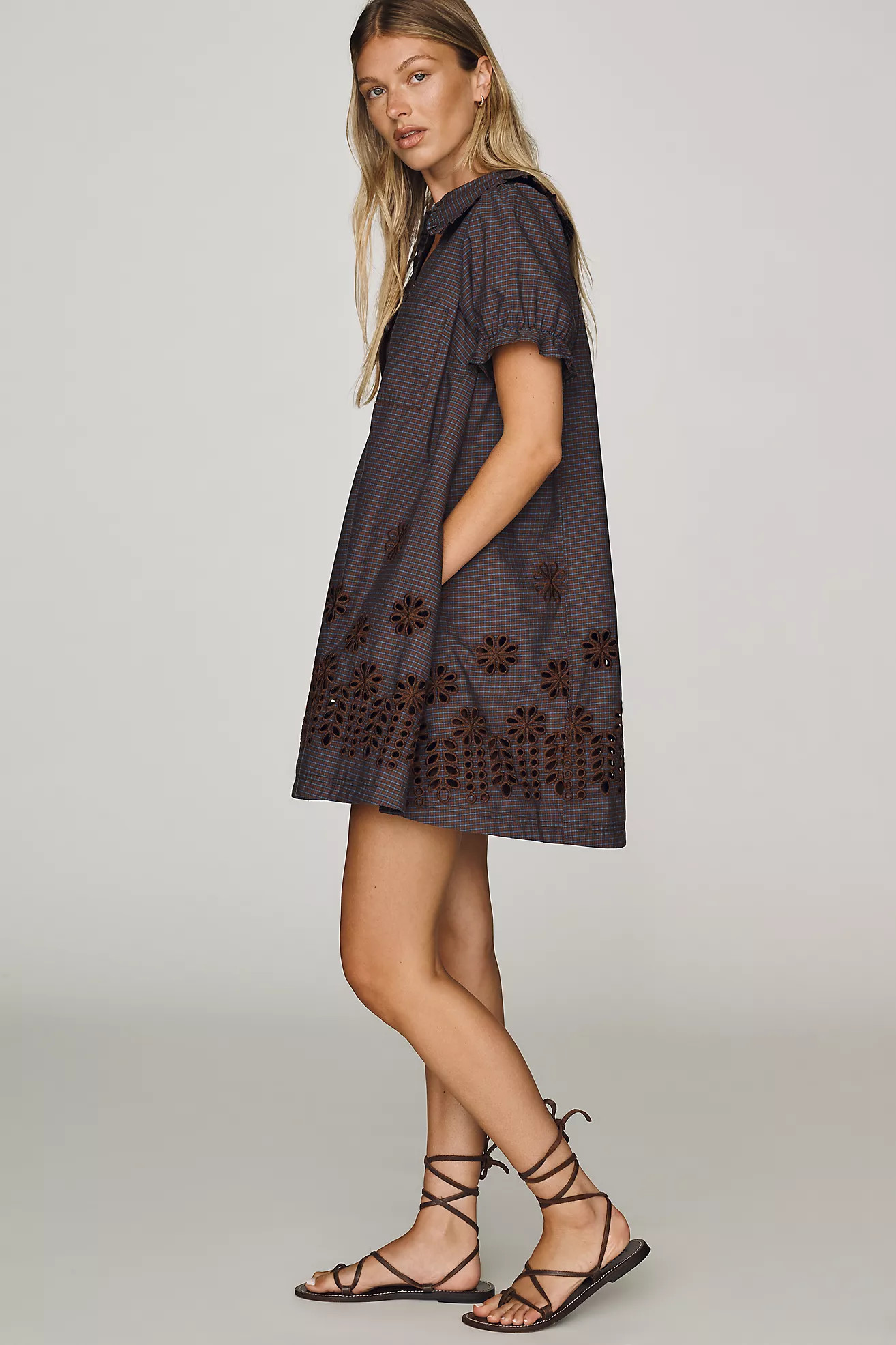 Pilcro Keira 100% Cotton Embroidered Mini Dress | Anthropologie (US)