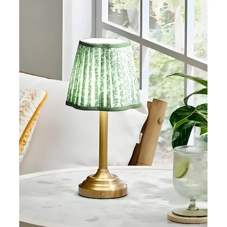 Better Homes & Gardens 13" Floral Shade Rechargeable Portable Lamp | Walmart (US)