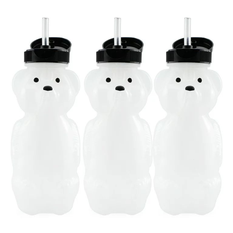 Honey Bear Straw Cups (3-Pack); 8-Ounce Therapy Sippy Bottles w/Flexible Straws | Walmart (US)