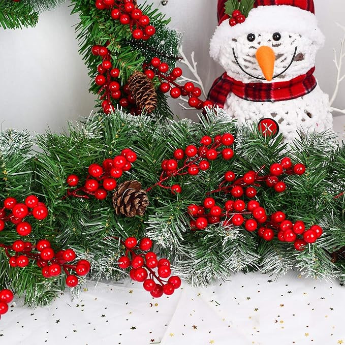 Lvydec 30pcs Artificial Red Berry Picks - Christmas Holly Berry Branches Red Berry Stems for Holi... | Amazon (US)