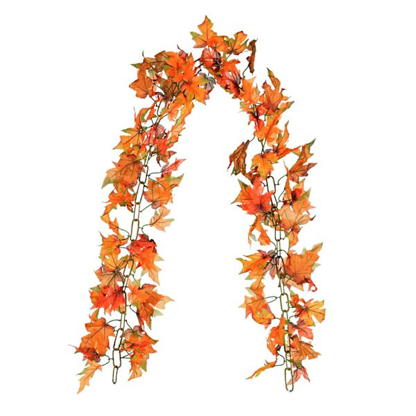 Orange Maple Leaves Chain Garland, 6' | At Home