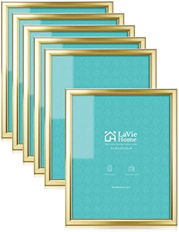 LaVie Home 8x10 Picture Frames (6 Pack, Gold) Simple Designed Photo Frame with High Definition Gl... | Amazon (US)