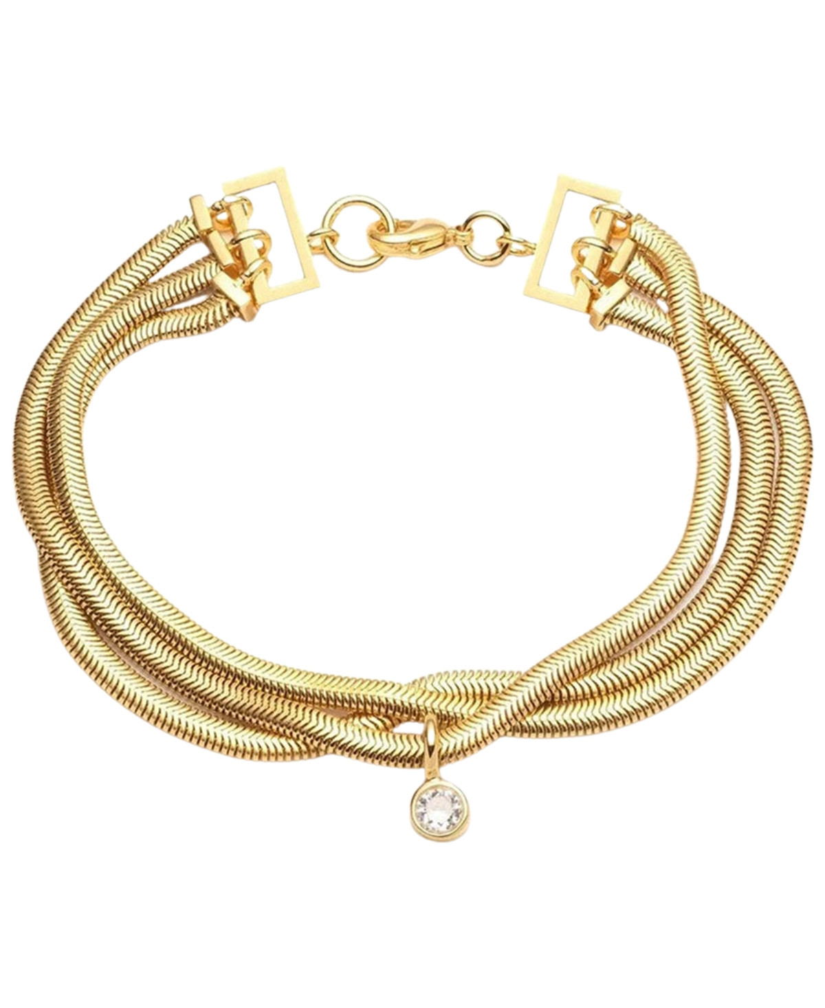 Bonheur Jewelry Lucile Crystal Chain Bracelet - 18 Karat Gold Plated Brass | Macy's